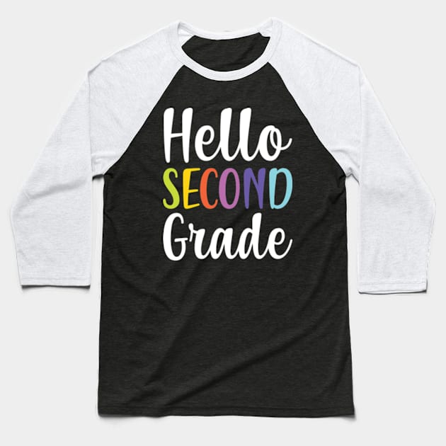 Hello Second Grade 2nd Grade Student Baseball T-Shirt by JaiStore